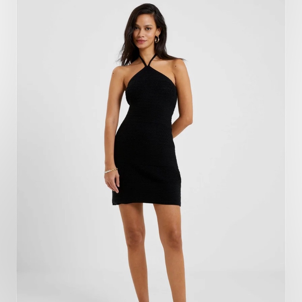 NWT French Connection Nellis Cotton Crochet Dress Halter Dress Small
